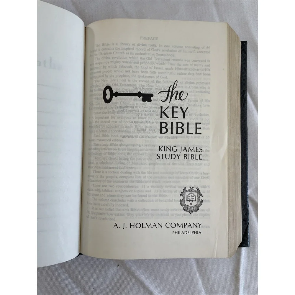 The Key Bible King James Study Edition by Holman (1979, Hardcover) Gold